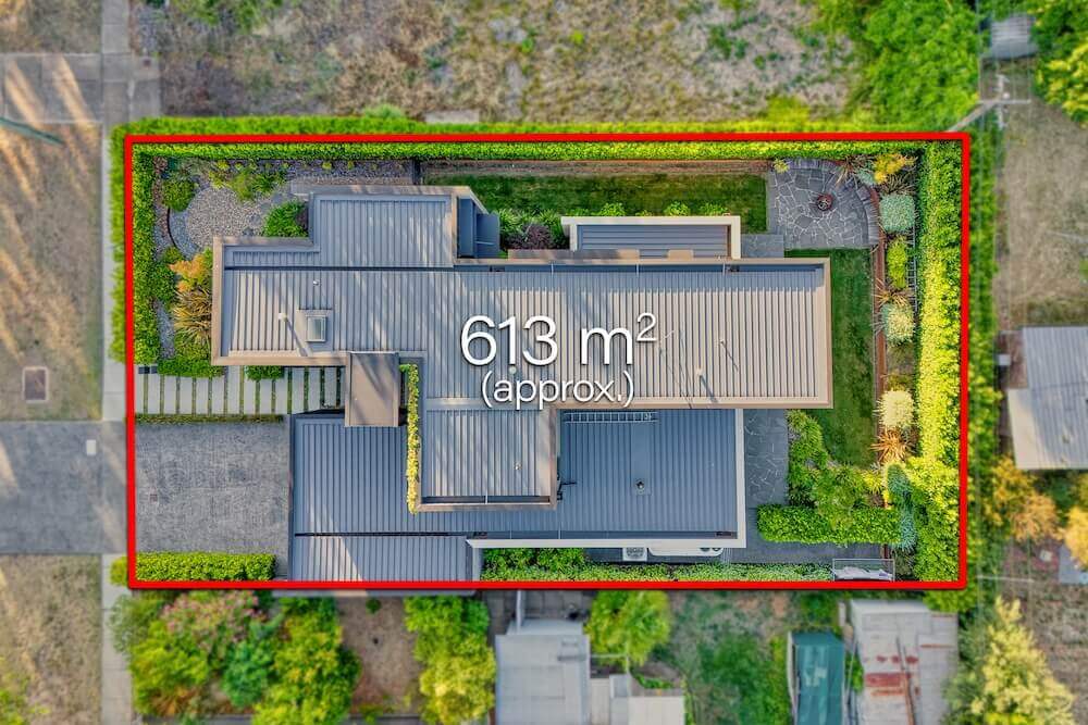 Aerial drone photography showing property boundaries in Canberra